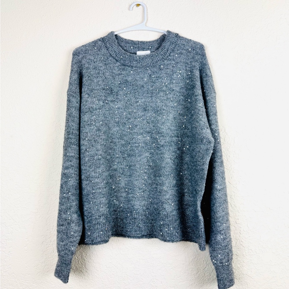 H&M Heathered Gray Crew Neck Sweater NWT